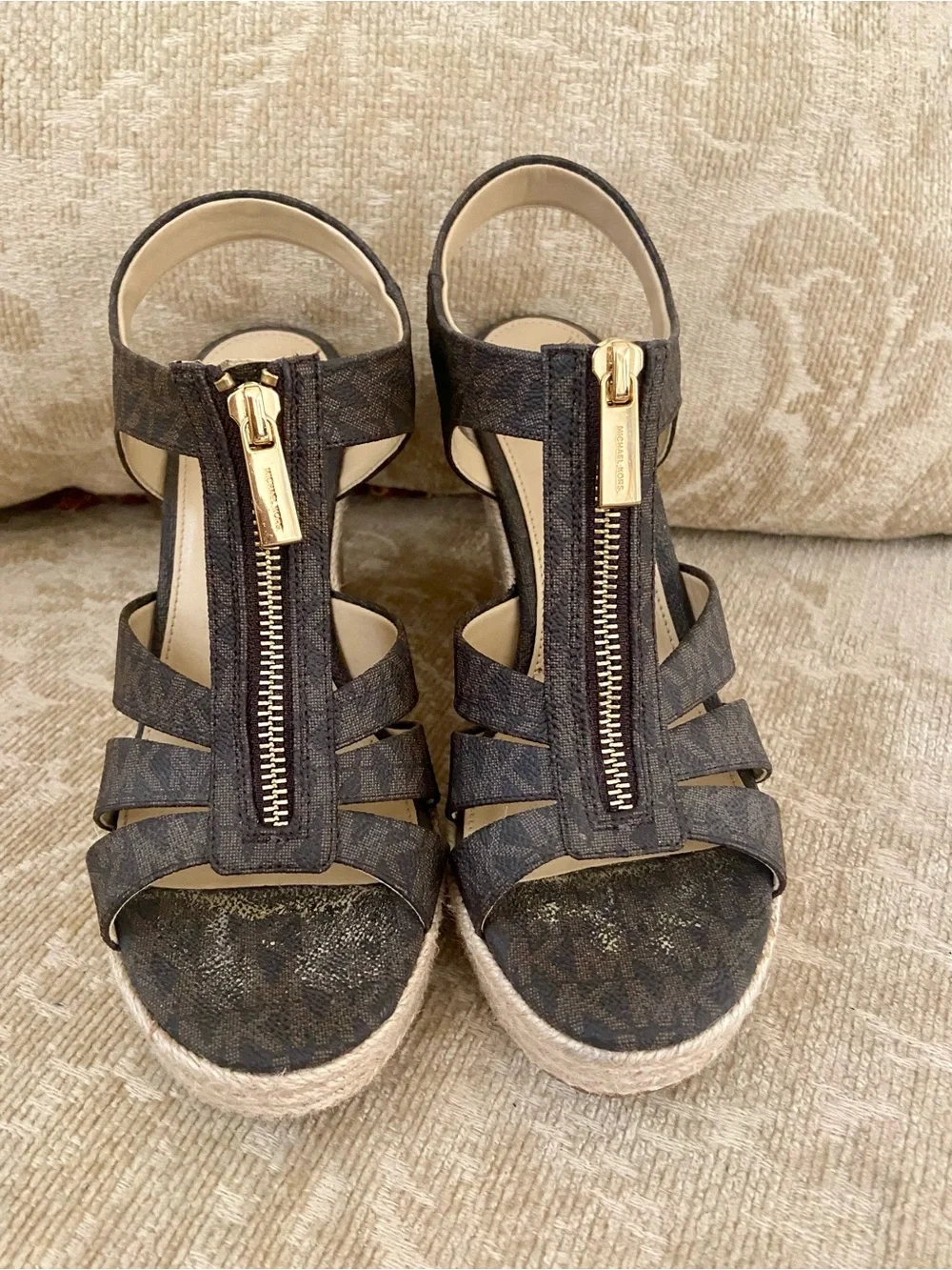 Michael Kors Wedge Espadrille Sandals in Brown